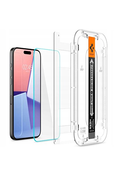 Spigen Sticlă securizată pentru iPhone 15 Pro cu aplicator, 2 bucăți folie + ...