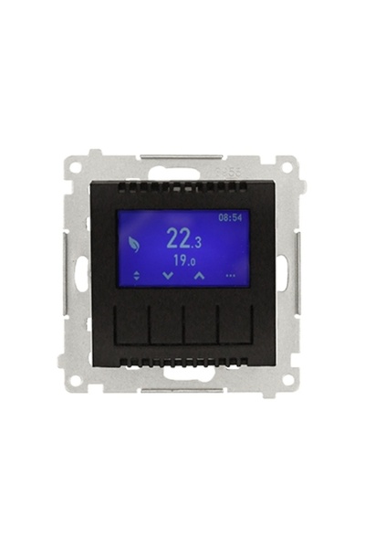 NO BRAND Regulator de temperatură cu afișaj SIMON 54 DETD1A.01/49 Negru mat