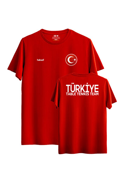 hakuof Original Turkish Flag Table Tennis National Team T-Shirt Turkey Cotton