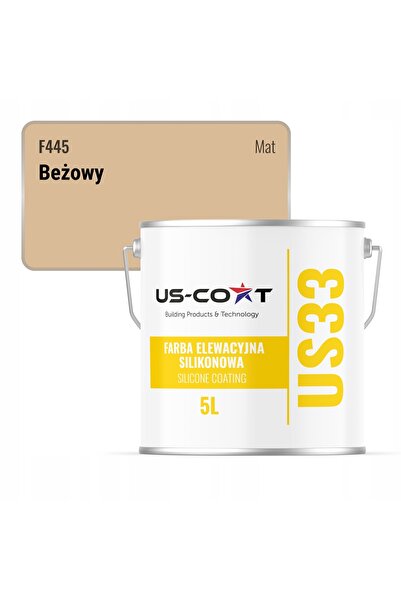 NO BRAND Vopsea pentru fațade, siliconică, bej, F445, UV, 5L, producător.