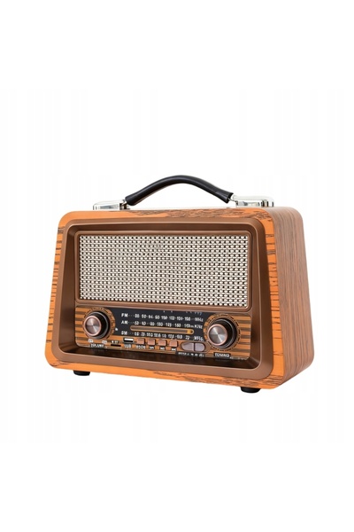 NO BRAND RADIO RETRO PORTABIL, ALIMENTAT CU BATERII, BLUETOOTH, REÎNCĂRCABIL,...