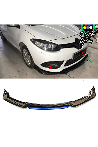 HasAkman Renault Fluence Mavi Renkli Şeritli Dilli Ön Lip 4 Prç Parlak Siyah ...