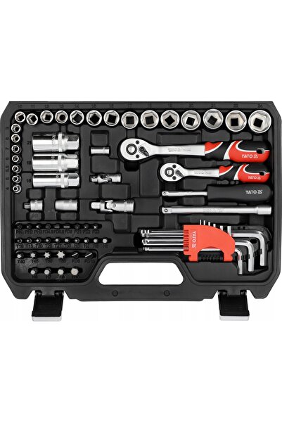 yato Set de scule: chei, biți, capete tubulare 1/4 " 3/8 ", 92 piese YT-38785