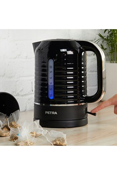 petra Fierbător electric negru cu bază rotativă 360 °   3000W SALTER GRAND 1.7L