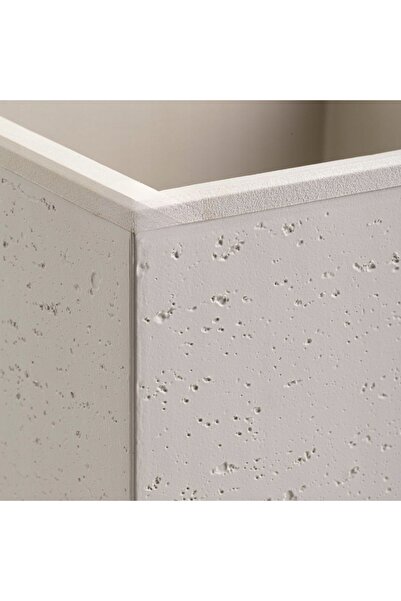 HowHomely Jardinieră pe roți din beton bej 30x30x30 cm pentru flori, balcon, ...