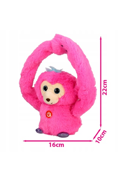 NO BRAND Jucărie de pluș maimuță interactivă, repetăvă cuvinte, 22cm