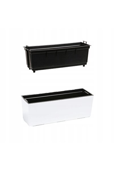 NO BRAND 2x Jardinieră de balcon tip cutie + inserție 19x19.5x56cm