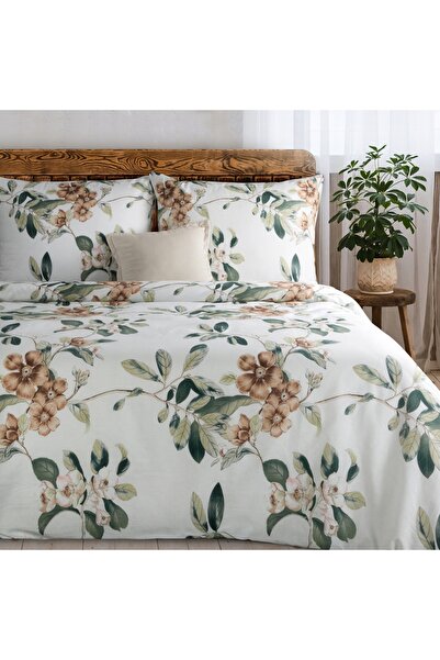 Eurofirany SET DE ALEAGĂ 160x200 cm DIN BUMBAC pentru dormitor, cu MOTIVE FLO...