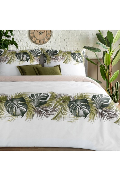 Eurofirany Set lenjerie de pat 160x200cm, 100% bumbac, model TROPICAL monster...