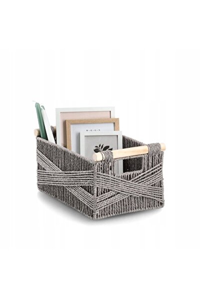zeller COȘ DE DEPOZITARE DECORATIV DIN HÂRTIE ȚESUTĂ GRI 33X22 CM