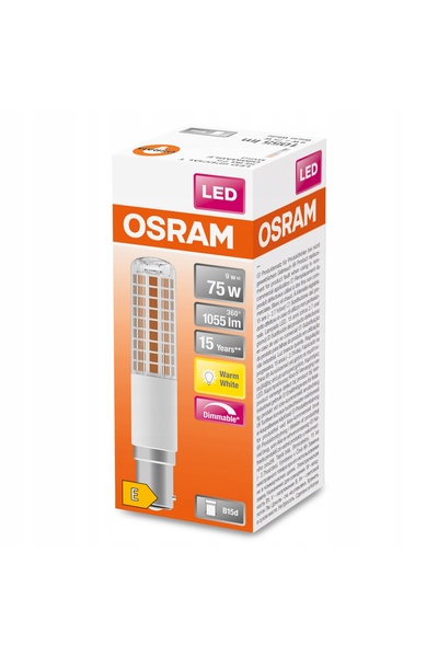 Ledvance OSRAM Bec LED B15d 9 W = 75 W 1055 lm 2700 K Lumină caldă Reglabil 320°