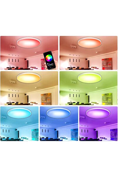 NO BRAND Plafonieră LED RGB + ALB CCT 2700K-6500K WIFI TUYA Telecomandă RF Ap...
