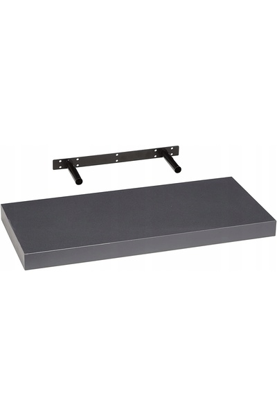 Homea RAFT SUSPENDAT de perete, clasic, GRI, din MDF, 50 cm