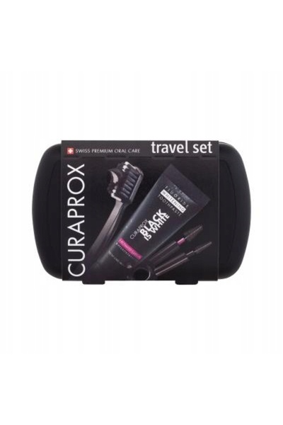 Curaprox Kit turistic Periuță de dinți Pastă de dinți Set de călătorie Negru ...
