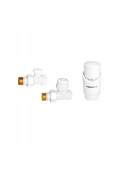 NO BRAND ROBINET TERMOSTATIC PENTRU RADIOATOR, MODEL DREPT, ALB, CU CAP TERMO...