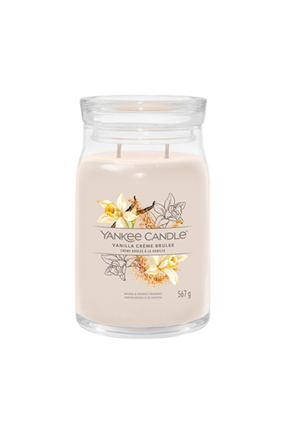 Yankee Candle Ванилова свещ  "Крем брюле " - Сигурен знак, Голяма, 567 г