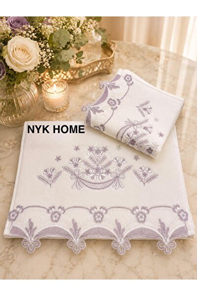 NYK HOME Guipure Hand Towel Velvet Embroidered Luxury Dowry Towel 50X90 Hand ...