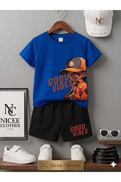 Leto Lykia Summer Children's T-Shirt Shorts Unisex (Good Vibes Printed)