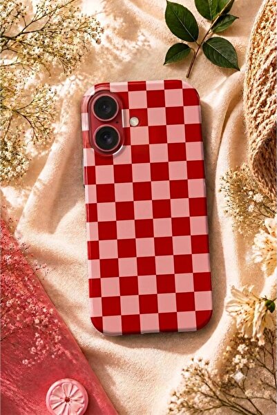 coverlio İPhone 16 Uyumlu Dama Desen Telefon Kılıfı