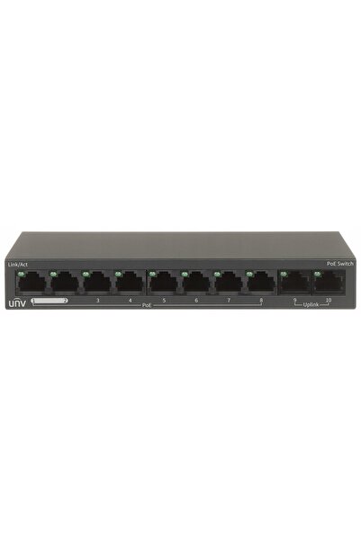 Uniview Switch PoE 8 porturi PoE 88W pentru camere IP, Extinde PoE 802.3af/at
