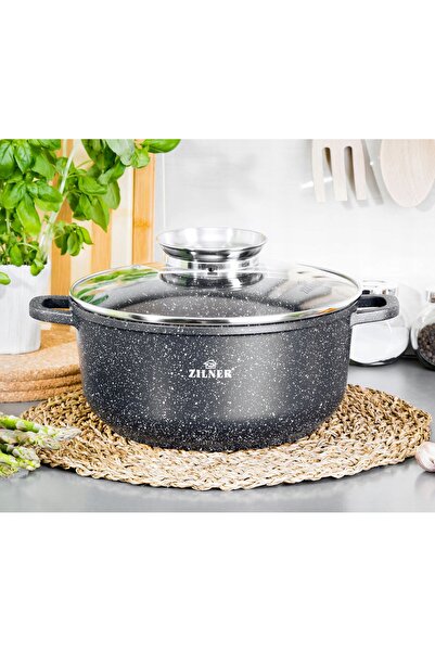 NO BRAND SOLIDNY Garnek 2L piatră 18cm marmură ZILNER