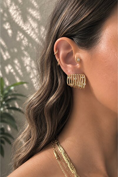 Okko Store Multi-Row Stone Earrings Set of 2