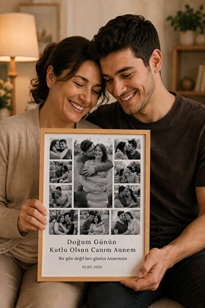 senden olsun Anneye Özel Fotoğraf Kolajlı MDF Tablo / Anneye Doğum Günü Hediy...