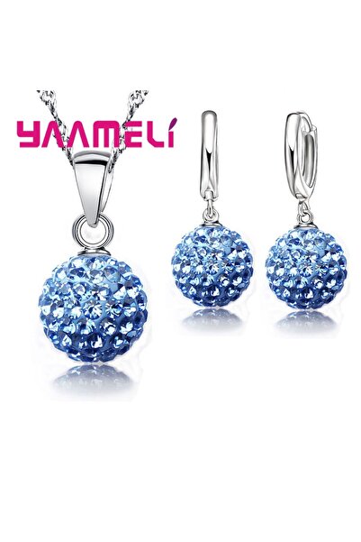 Choice10 Blue 1 925 Sterling Silver Stamped Bridal Jewelry Sets Women Girls W...