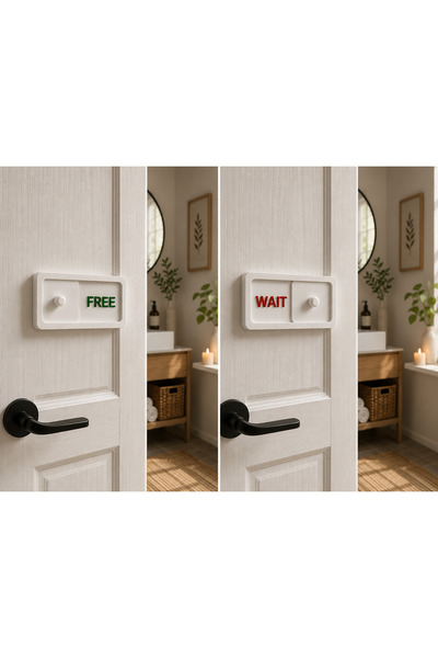 Genel Markalar Kaydırmalı Banyo Doluluk Göstergesi – FREE / WAIT Kapı Tabelası