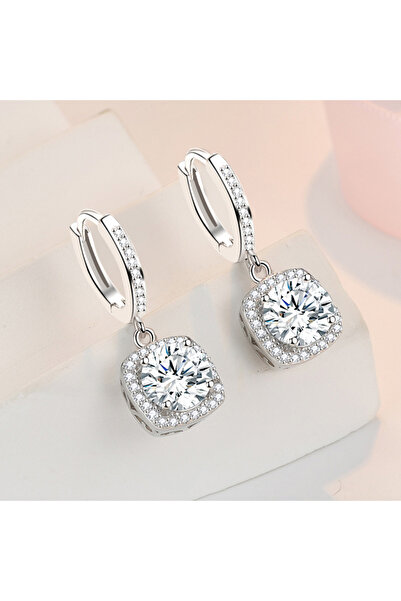 Choice silver color Real 925 Sterling Silver Earrings Channel Cubic Zirconia ...
