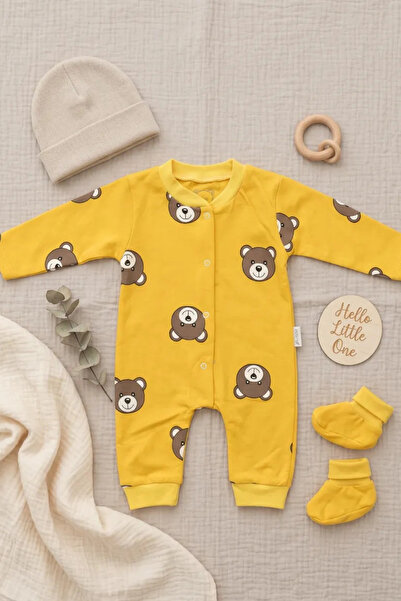 thechild baby collection Yenidoğan Bebek Tulumu | Hayvan Desenli, Uzun Kollu,...