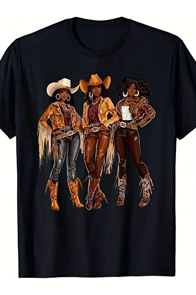 NOURAM Unisex 220GSM Heavyweight Cotton T-Shirt Men Women, Howdy Western Cowg...