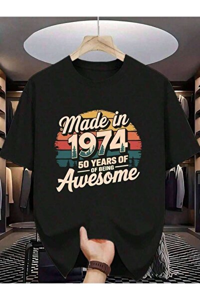 NOURAM Vintage Retro-Shirt Years Of Being Awesome Print 70s80s Inspired Casua...
