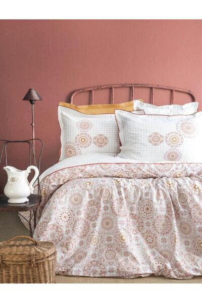 PAMUKLAR طقم غطاء لحاف Apricitas Home Double Celeste Mercan بدون أربطة