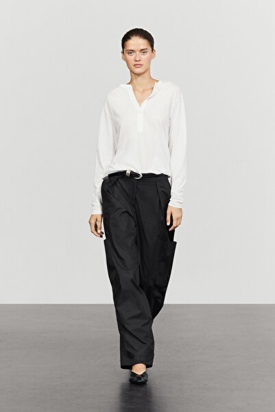 Massimo Dutti %100 pamuklu uzun kollu t-shirt