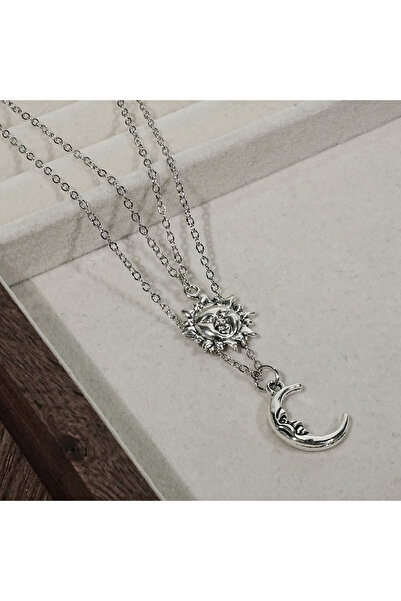 Choice Style 1 Y2K Personalized Creative Ramadan Sun and Moon Necklace Double...