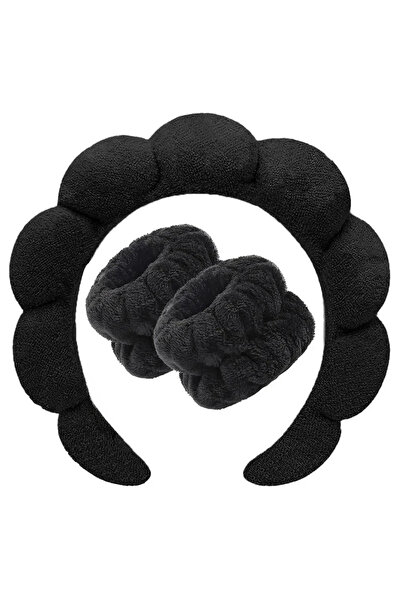 Choice1 black 3-Pack Soft Spa Headbands for Women & Girls – Makeup, Bath & Sh...