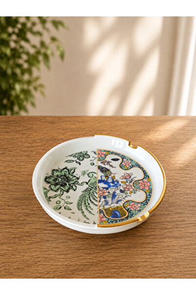 FERMATO Handmade 1 Piece Round Porcelain Ashtray Set Seremony