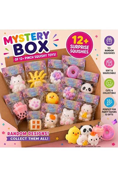 JOLLITY LLC Fun Box with 12+ Random Pinch Squishy Toys | Soft Squeeze Sensory...