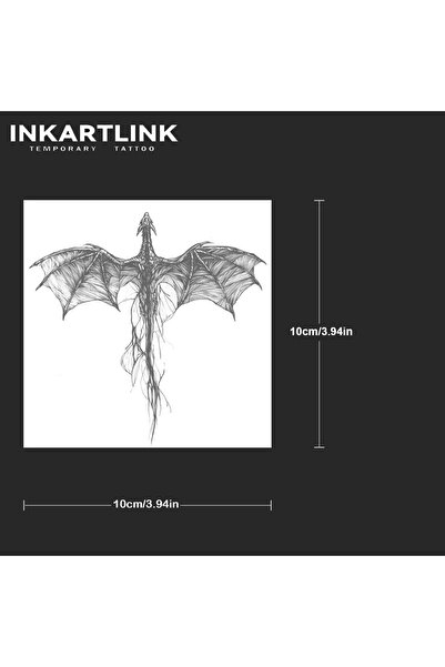 Choice 697-1010M INKARTLIN line drawing winged dragon, root morphology tail t...