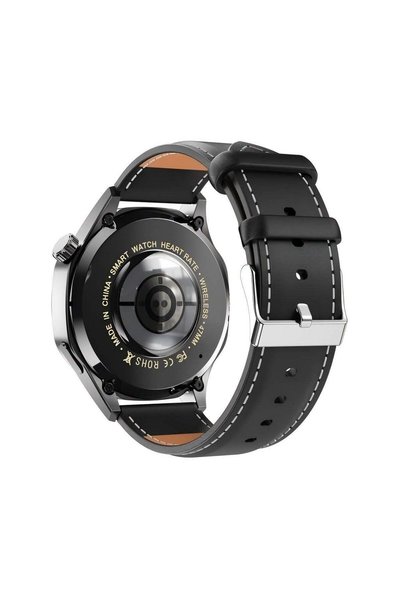 PRO smart watch GT5 with Bluetooth calling function (answer/make calls), fitness tracking watch with sleep monitoring function, suitable for iPhone/Android, IP67 waterproof (leather black)