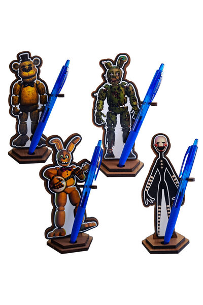 OEM Set 4 Figurine Fnaf Golden Freddy Marionette Spring Bonnie Springtrap, lemn