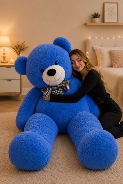 STORE24 دب فاخر من القطيفة بطول 180-190 سم مع ربطة عنق - دب هدية من إنتاج محل...