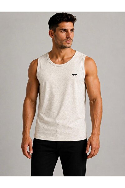 AXXEL Men's Bone Melange Strappy Athlete T-Shirt-D235
