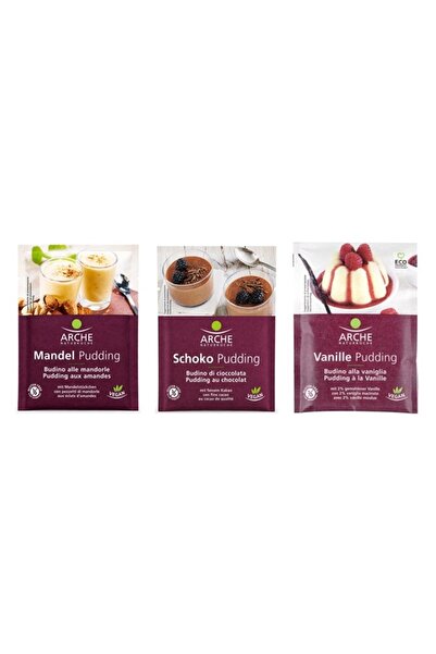 Arche Naturkuche Pachet Trio Budinci Bio Arche: Vanilie 40g + Migdale 46g + C...