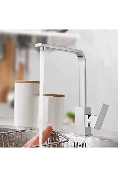 Generic خلاط مجلى مطبخ كروم تصميم مودرن مربع