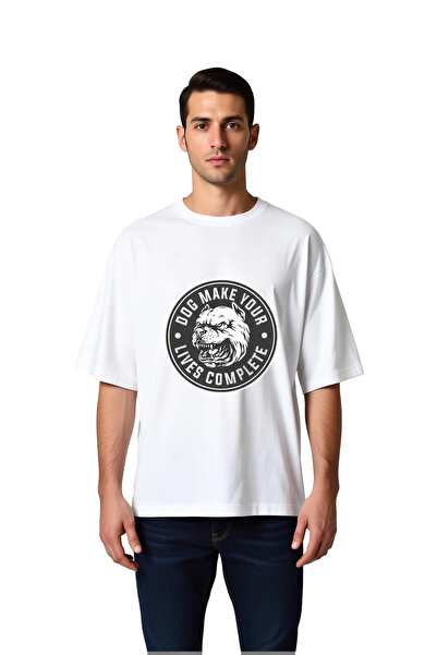 PayBuy Men's Oversize Printed T-Shirt Dog Love Motivational Text Bold Design ...