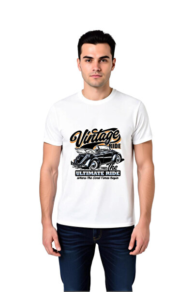 PayBuy Men's Classic Car Printed T-Shirt 100% Cotton Crew Neck Short Sleeve C...