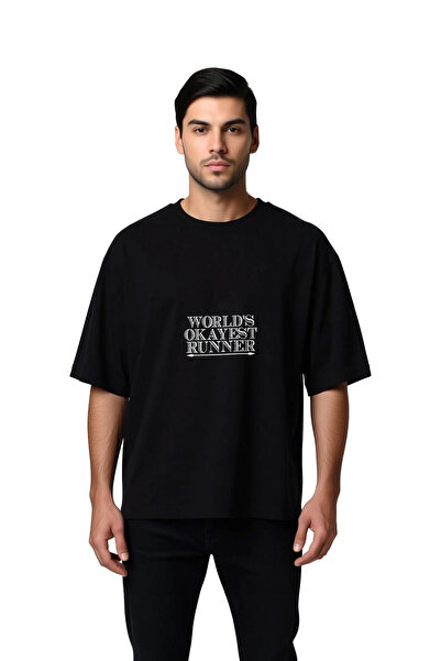 PayBuy Tricou cu imprimeu supradimensionat pentru bărbați, 100% bumbac, mânec...