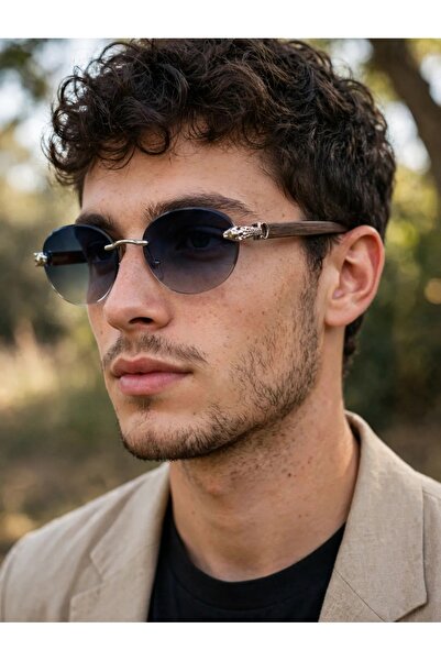 Generic Brand Black Square Glasses - Metal Wood Frame
